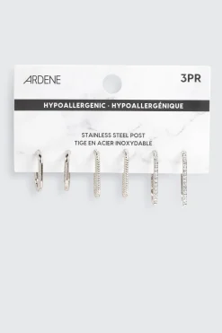 3-Pack Assorted Hoop Earrings