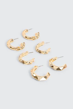 3-Pack Assorted Hoop Earrings