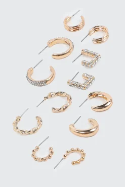 6-Pack Assorted Hoop Earrings