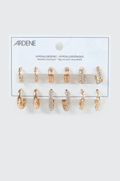 6-Pack Assorted Hoop Earrings