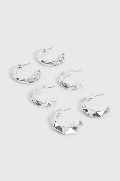 3-Pack Assorted Hoop Earrings