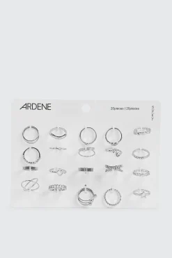 20-Pack Assorted Silver Rings