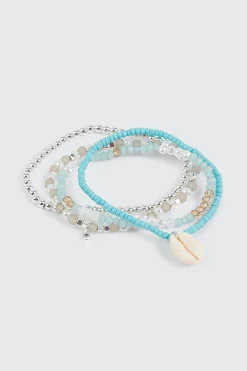 4-Pack Beaded Stretch Bracelets