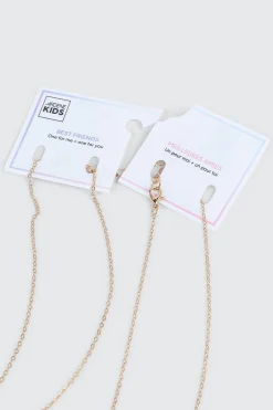 2-Pack Cat Face & Paw BFF Necklaces