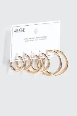 3-Pack Chunky Hoop Earrings