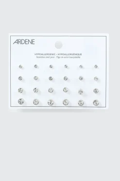 12-Pack Crystal Stud Earrings