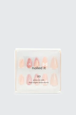 20-Pack Fake Nails with Bow Detail