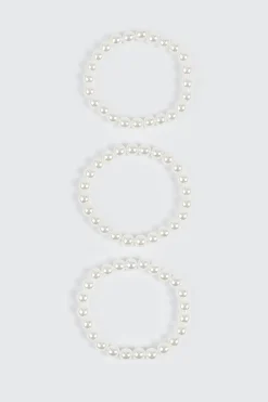 3-Pack Faux Pearl Bracelets