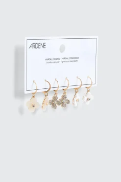 3-Pack Flower Hoop Earrings