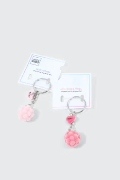 2-Pack Fuzzy Raspberry BFF Keychain