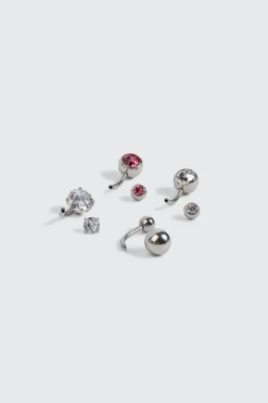 4-Pack Gemstone Navel Piercings