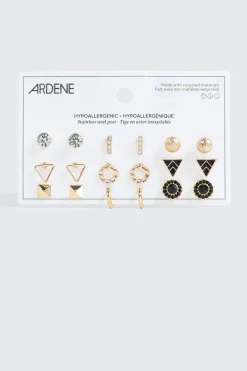 9-Pack Geometric Earrings Set
