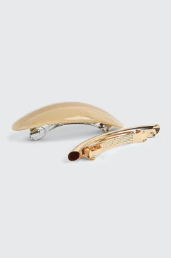 2-Pack Gold Toned Barrettes
