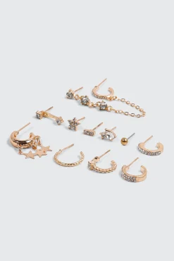 12-Pack Gold Toned Mix Earrings