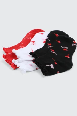 3-Pack Heart & Lollipop Demi Crew Socks