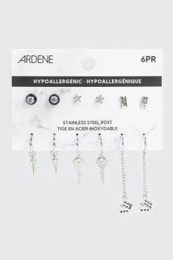 5-Pack Hoop and Stud Earrings