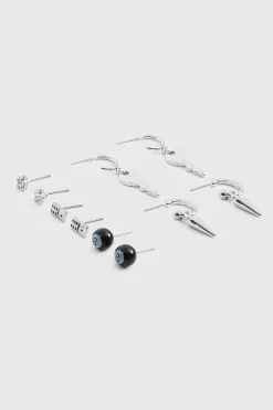 5-Pack Hoop and Stud Earrings