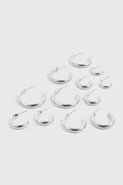 6 Pack Hoop Earrings