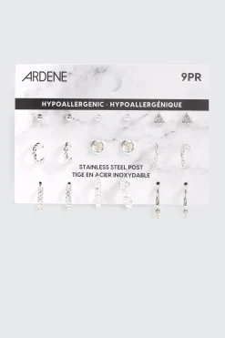 9-Pack Hoop & Stud Earrings