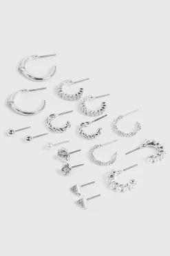 9-Pack Hoop & Stud Earrings