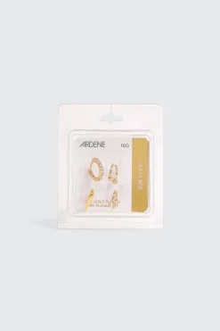 4-Pack 14K Gold Plated Cartilage Hoops