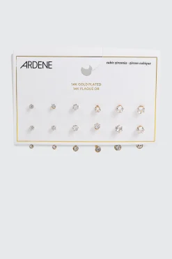 6-Pack 14K Gold Plated Earrings