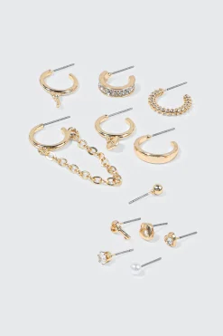 12-Pack 14K Gold Plated Mix Earrings