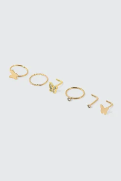 6-Pack 18K Gold Plated Nose Piercings