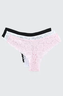 3-Pack Lace Cheeky Panties
