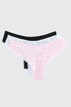 3-Pack Lace Cheeky Panties