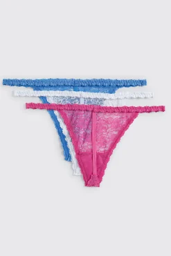 3-Pack Lace String Panties
