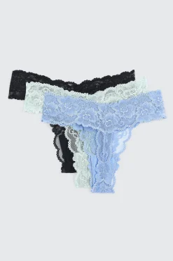 3-Pack Lace Thong Panties