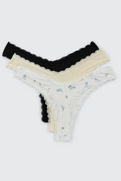3-Pack Microfiber Thongs