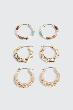 3-Pack Mixed Hoop Earring Set