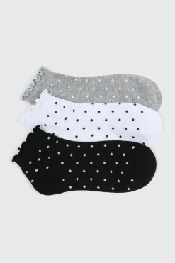 3-Pack Polka Dot Demi Crew Socks