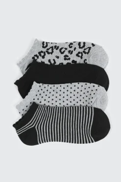 4-Pack Printed Ankle Socks
