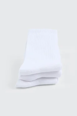 3-Pack Ribbed Crew Socks