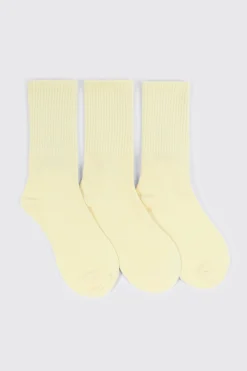 3-Pack Rib Crew Socks