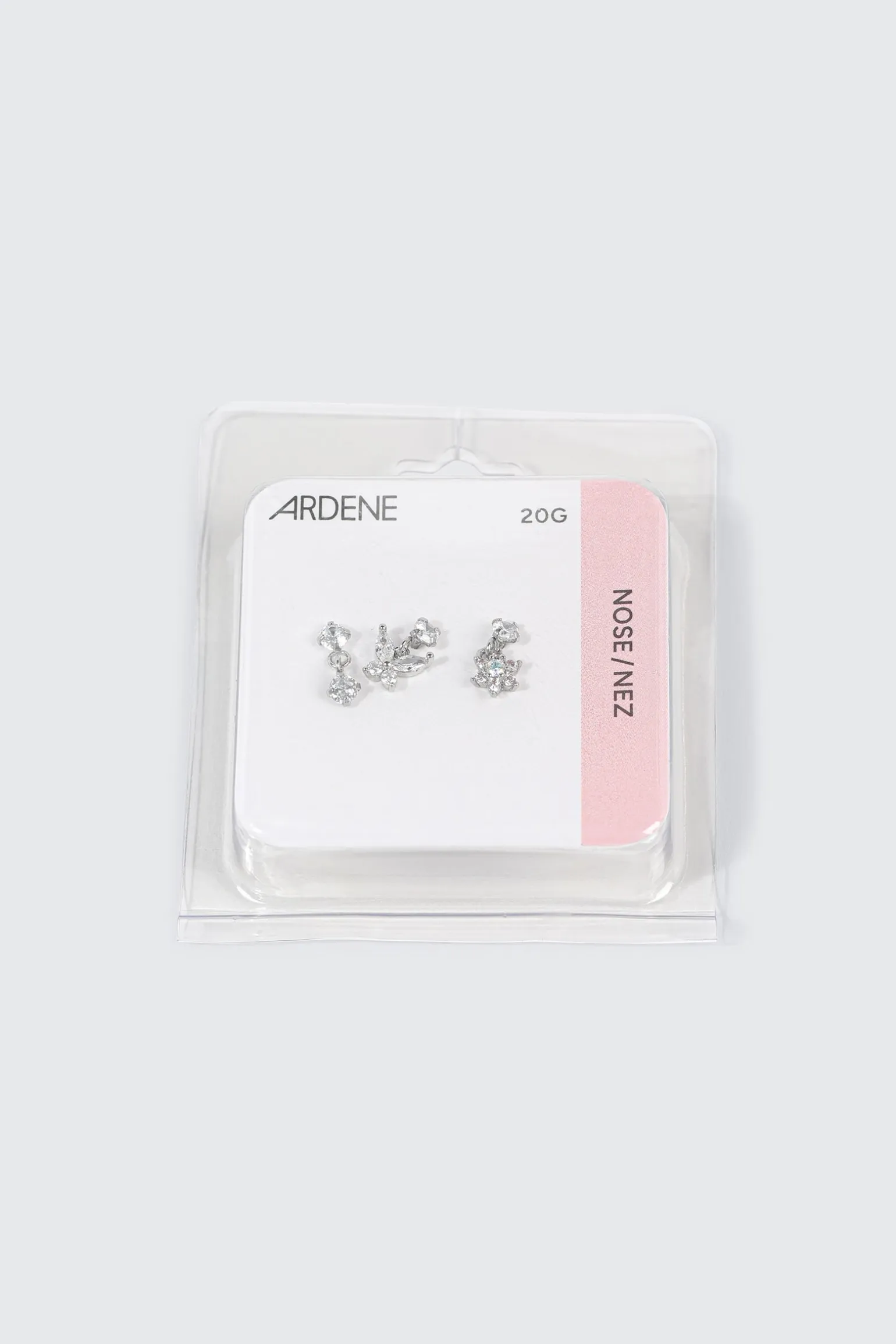 3 Pack Stainless Steel Dangle Nose Studs