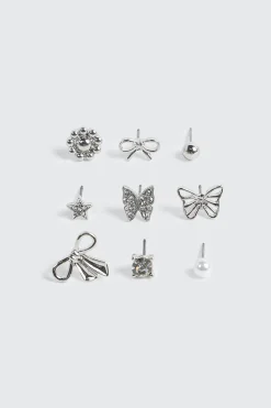 9-Pack Stud Earrings