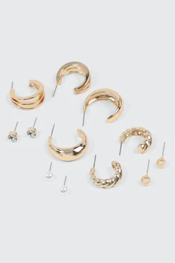 6-Pack Studs & Hoops Earrings Set