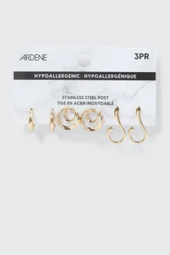 3-Pack Swirl Earrings