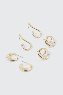 3-Pack Swirl Earrings