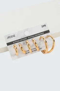 3-Pack Thick Hoop Earrings