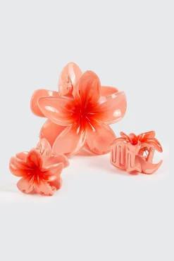 3-Pack Tropical Flower Hair Claws