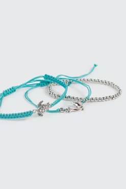 3-Pack Turtle Dolphin Bracelets