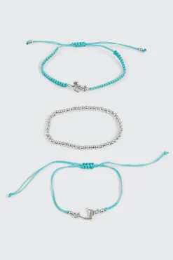 3-Pack Turtle Dolphin Bracelets