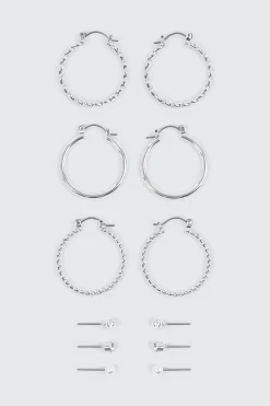 6-Pack Twisted Hoop & Stud Earrings