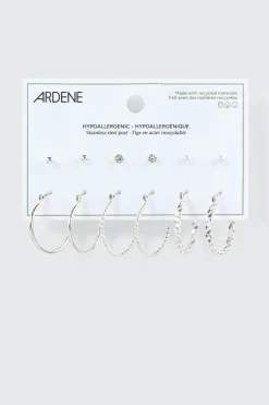 6-Pack Twisted Hoop & Stud Earrings