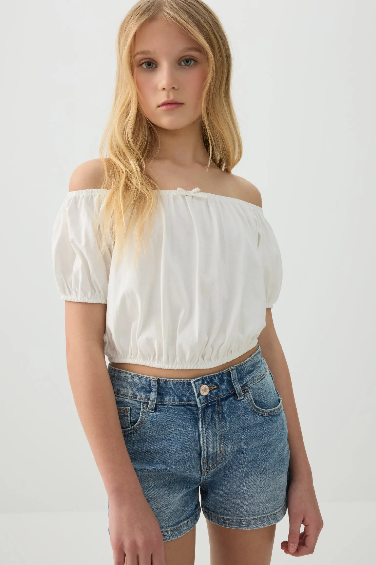 Peasant Top with Elastic Waist